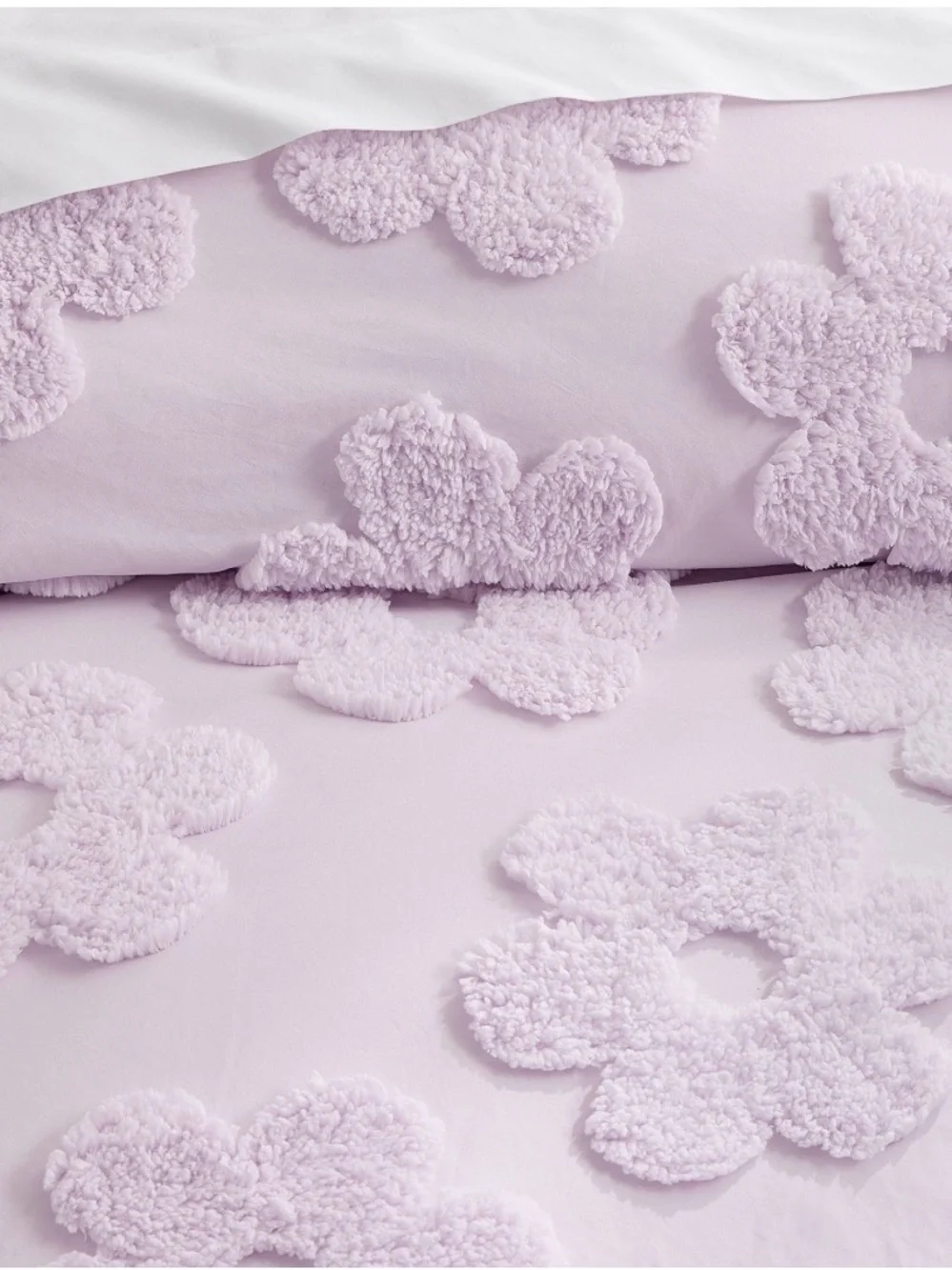 Plush Floral Tufted Duvet Cover Set in Lilac - Pottery Barn Kids